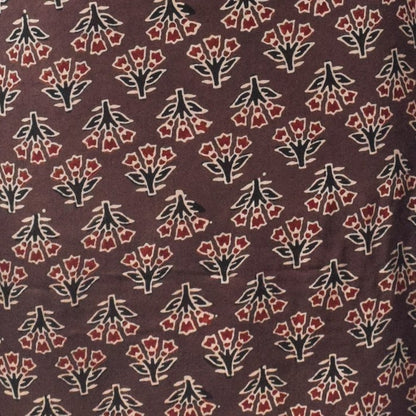 Ajrakh Modal Silk Natural Dye Hand Block Print Unstitched Kurta Fabric   3.00 Mtr Length  -  SKU : AI30102D