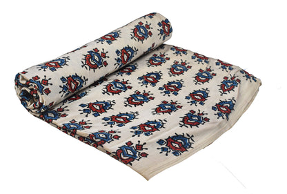 Ajrakh Modal Silk Natural Dye Hand Block Print Unstitched Kurta Fabric  Mtr Length  3 Mtr  Length  -  SKU : AI06402C