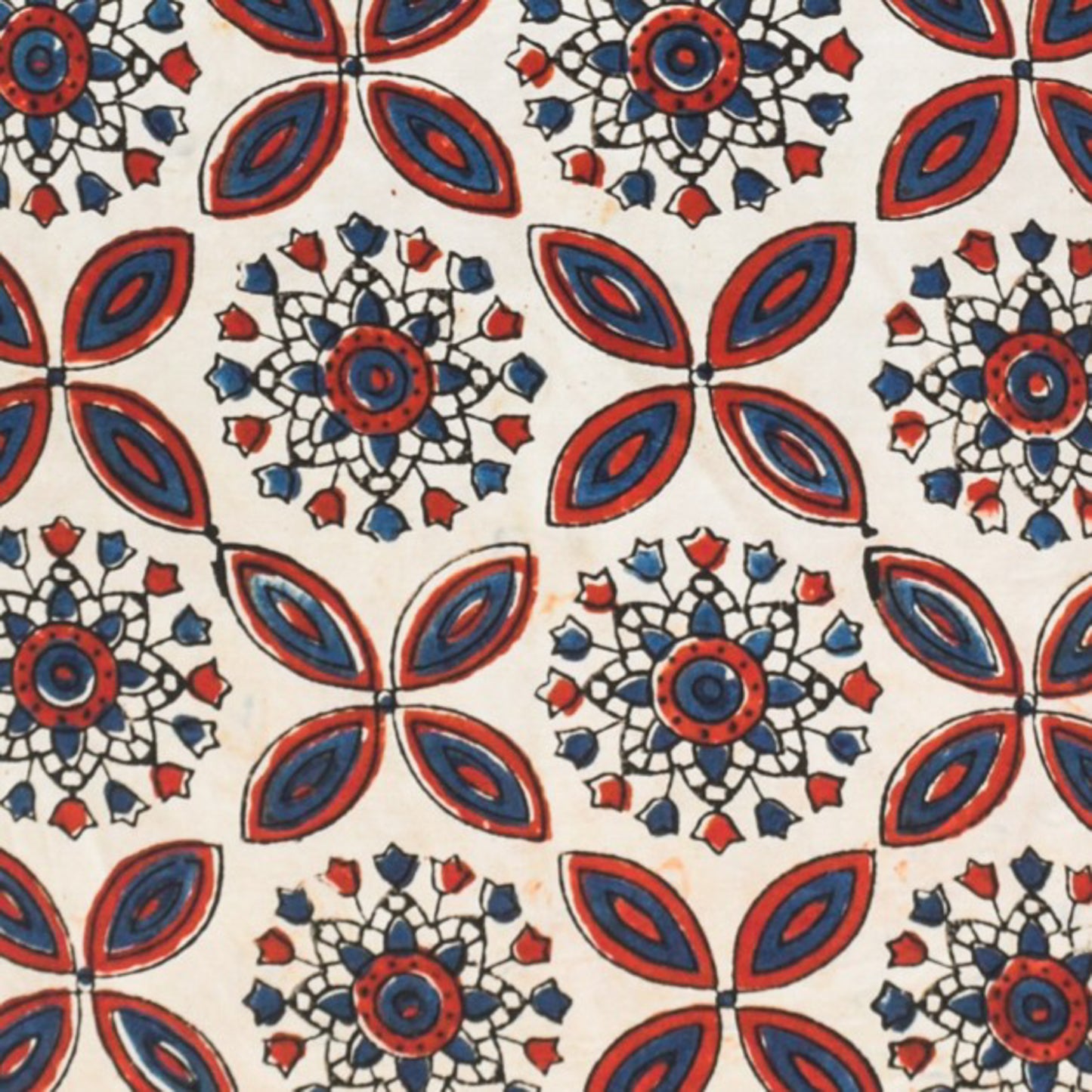Ajrakh Modal Silk Natural Dye Hand Block Print Unstitched Kurta Fabric  Mtr Length  3 Mtr  Length  -  SKU : AI0640BA