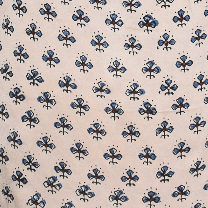 Ajrakh Modal Silk Natural Dye Hand Block Print Unstitched Kurta Fabric   3.00 Mtr Length  -  SKU : AI17102D