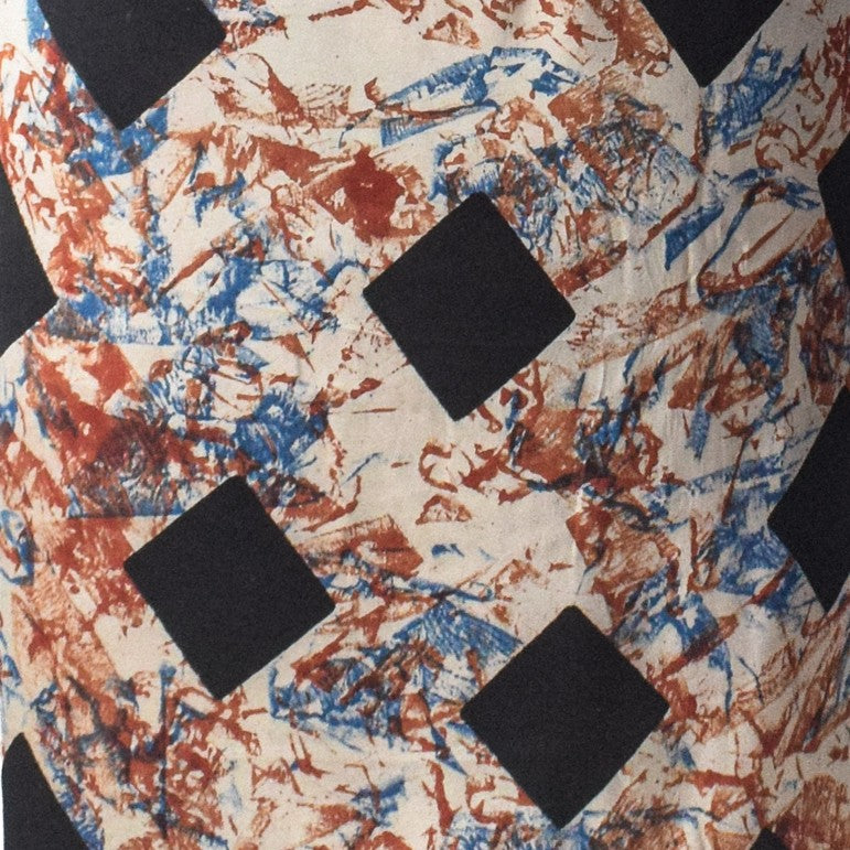 Ajrakh Modal Silk Natural Dye Hand Block Print Unstitched Kurta Fabric  2.50 Mtr Length   -  SKU : AI20101V