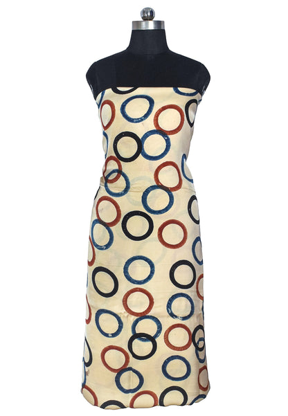 Ajrakh Modal Silk Natural Dye Hand Block Print Unstitched Kurta Fabric  Mtr Length  3 Mtr  Length  -  SKU : AI26903D