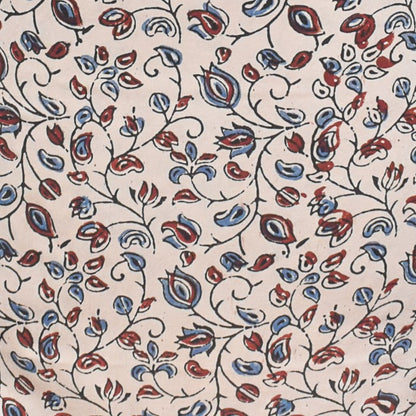 Ajrakh Modal Silk Natural Dye Hand Block Print Unstitched Kurta Fabric   3.00 Mtr Length  -  SKU : AI30102U