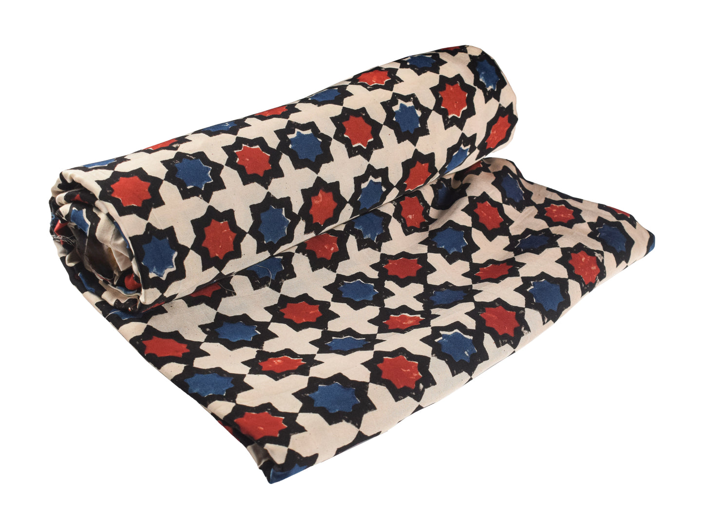 Ajrakh Modal Silk Natural Dye Hand Block Print Unstitched Kurta Fabric   2.5 Mtr  Length  -  SKU : AI2250AD