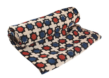 Ajrakh Modal Silk Natural Dye Hand Block Print Unstitched Kurta Fabric   2.5 Mtr  Length  -  SKU : AI2250AD