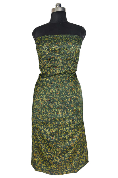 Ajrakh Modal Silk Natural Dye Hand Block Print Unstitched Kurta Fabric  2.50 Mtr Length   -  SKU : AI17101K