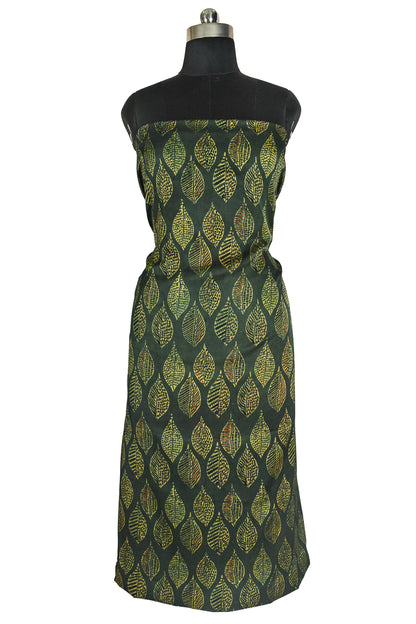 Ajrakh Modal Silk Natural Dye Hand Block Print Unstitched Kurta Fabric  2.50 Mtr Length   -  SKU : AI17101S