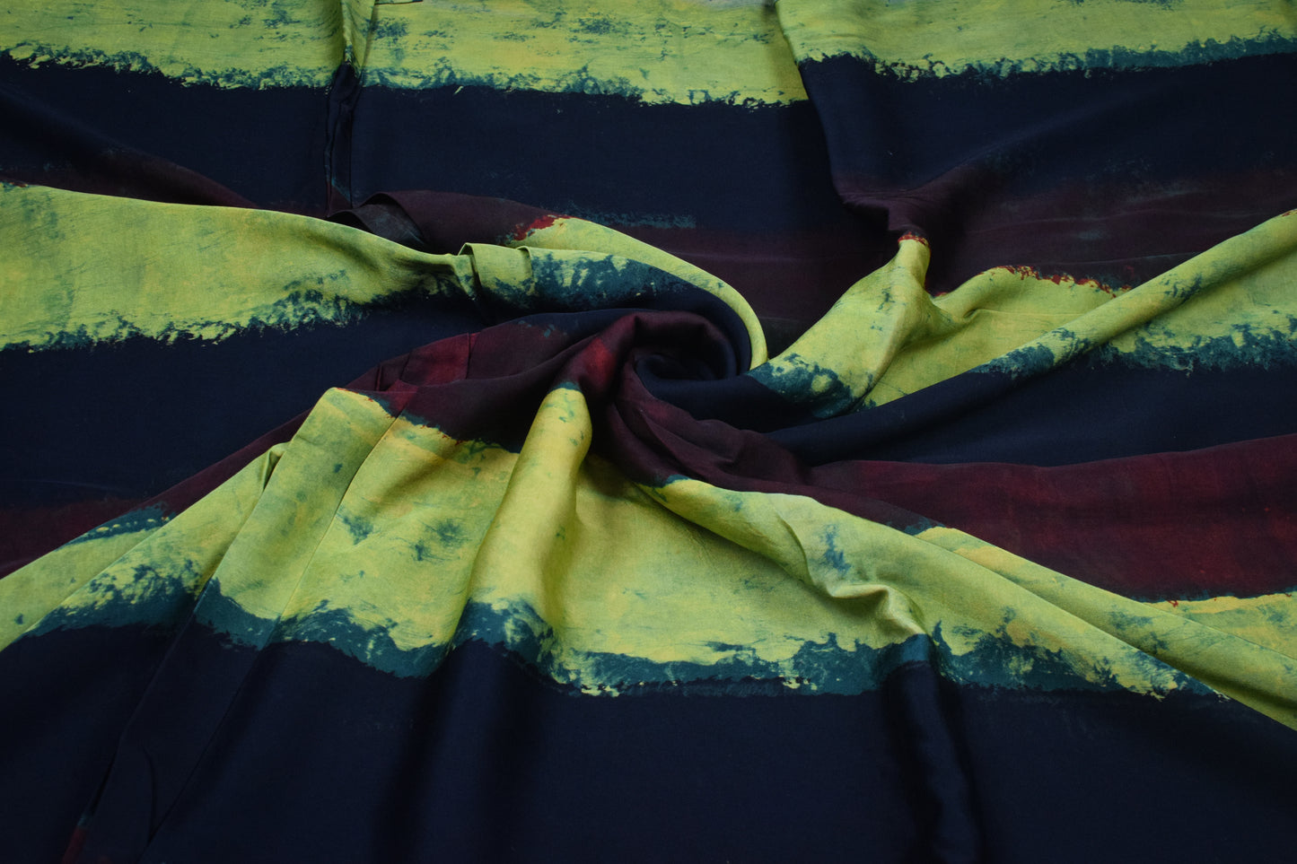 Ajrakh Modal Silk Natural Dye Hand Block Print Unstitched Kurta Fabric   3.00 Mtr Length  -  SKU : AI20102M