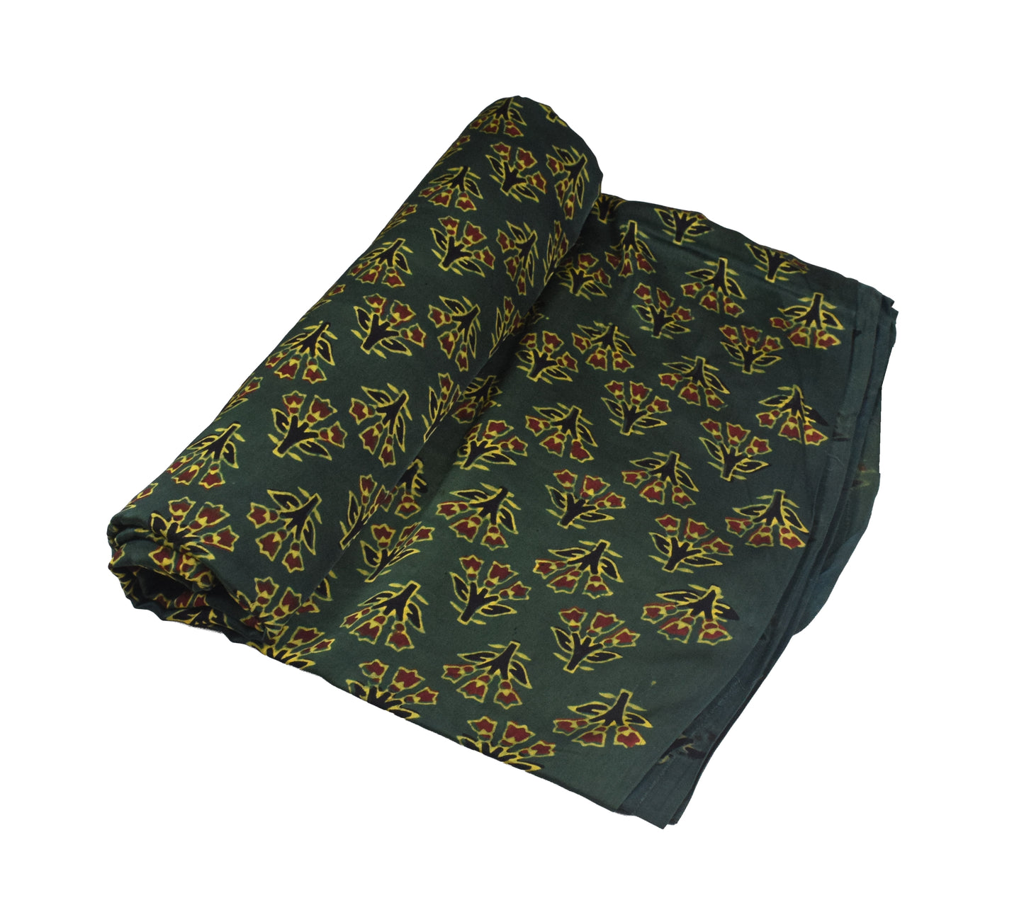 Ajrakh Modal Silk Natural Dye Hand Block Print Unstitched Kurta Fabric  2.50 Mtr Length   -  SKU : AI30101H