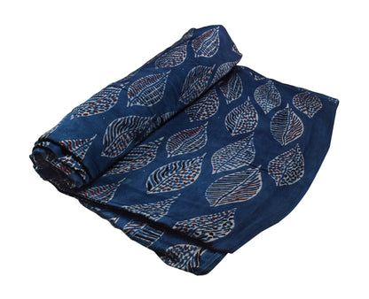 Ajrakh Modal Silk Natural Dye Hand Block Print Unstitched Kurta Fabric  2.50 Mtr  Length  -  SKU : AI17101V
