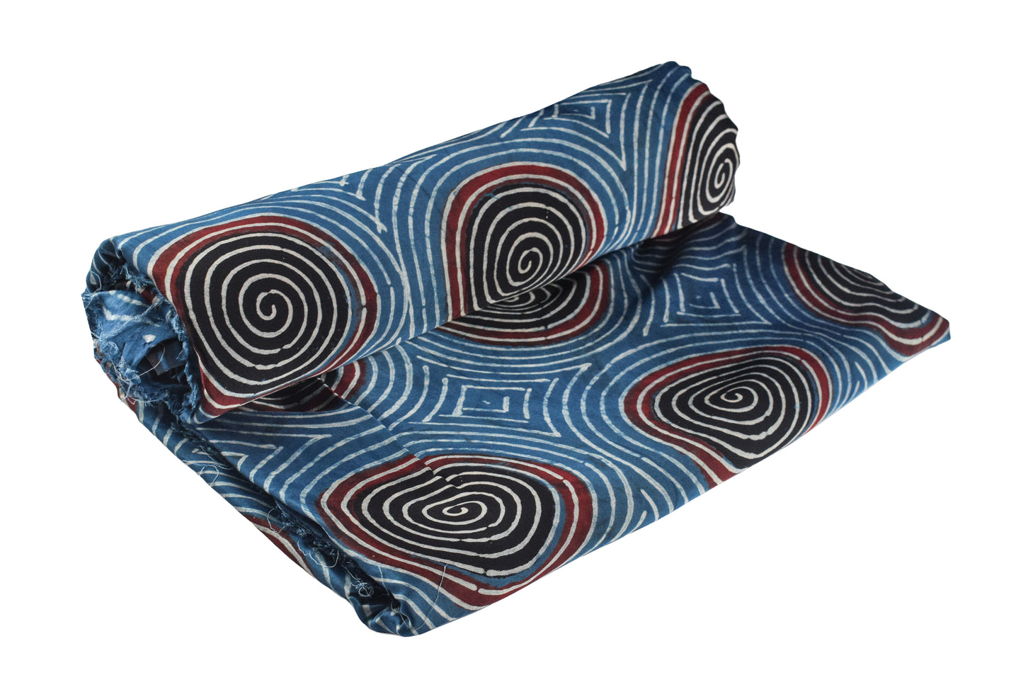 Ajrakh Modal Silk Natural Dye Hand Block Print Unstitched Kurta Fabric   2.5 Mtr  Length  -  SKU : AI22501C