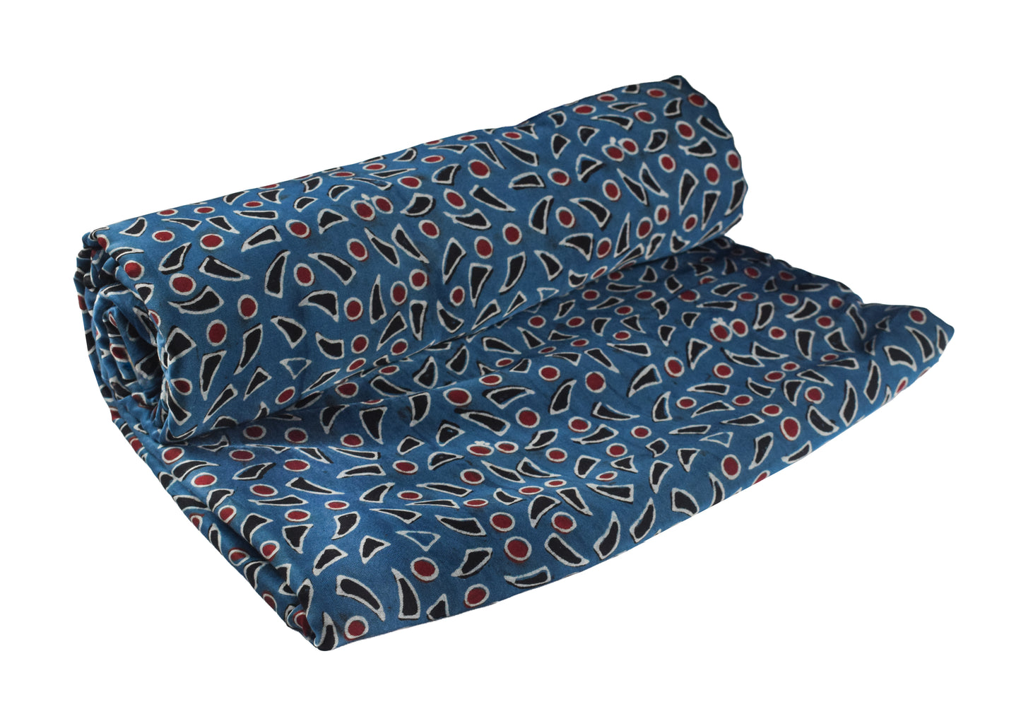 Ajrakh Modal Silk Natural Dye Hand Block Print Unstitched Kurta Fabric   3 Mtr  Length  -  SKU : AI2250BM