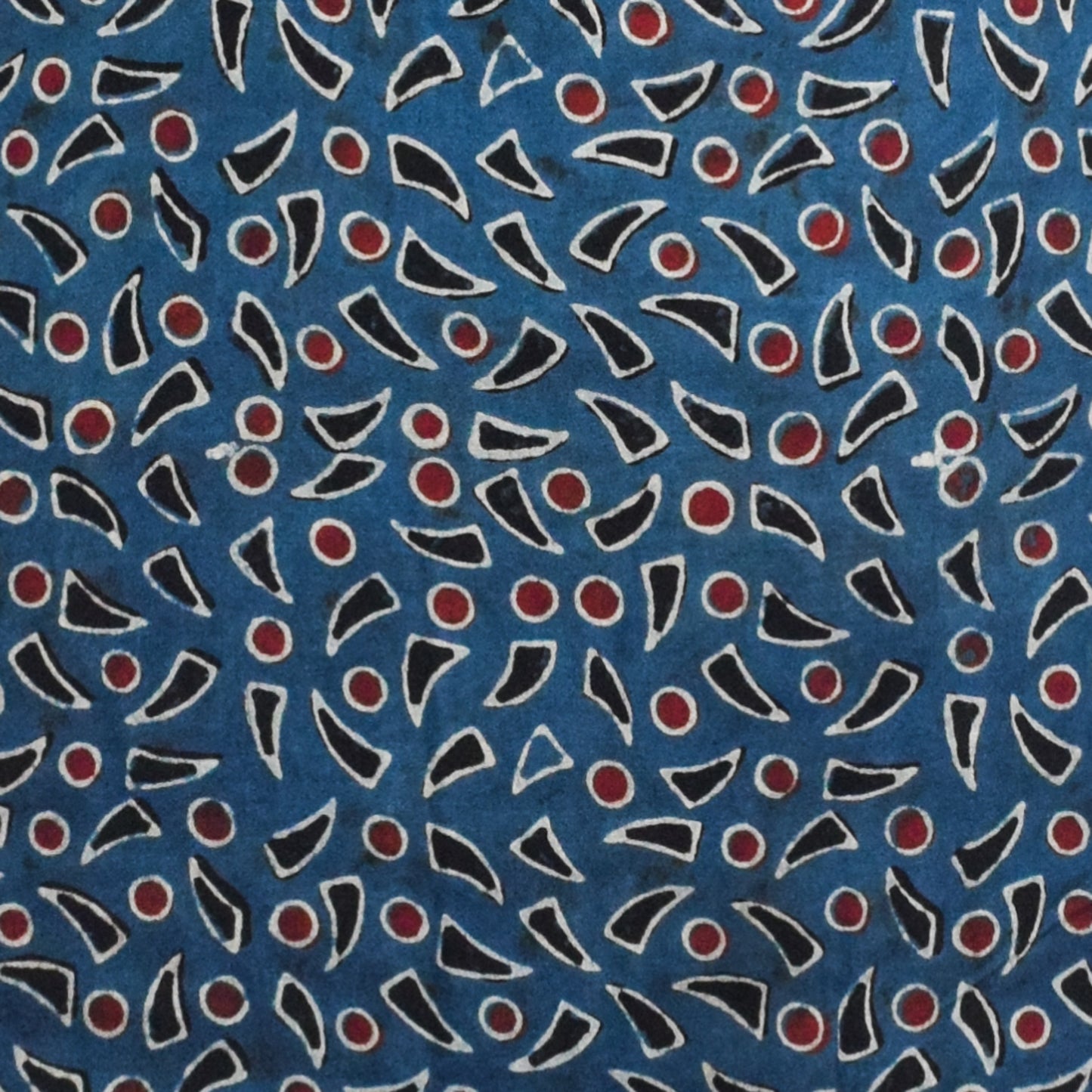 Ajrakh Modal Silk Natural Dye Hand Block Print Unstitched Kurta Fabric   3 Mtr  Length  -  SKU : AI2250BM