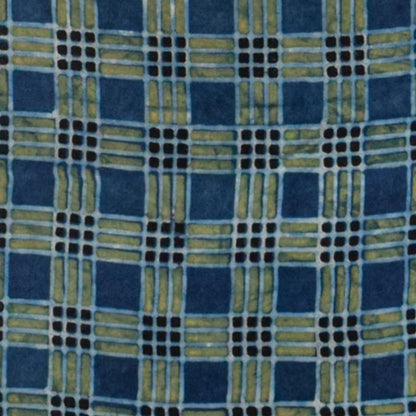 Ajrakh Modal Silk Natural Dye Hand Block Print Unstitched Kurta Fabric  Mtr Length  3 Mtr  Length  -  SKU : AI06402X
