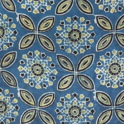 Ajrakh Modal Silk Natural Dye Hand Block Print Unstitched Kurta Fabric  Mtr Length  3 Mtr  Length  -  SKU : AI0640BF