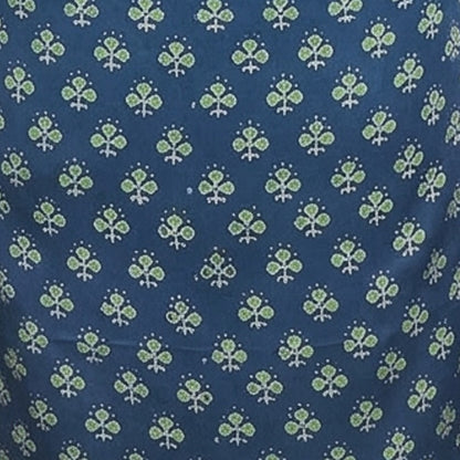 Ajrakh Modal Silk Natural Dye Hand Block Print Unstitched Kurta Fabric  2.50 Mtr Length   -  SKU : AI17101B