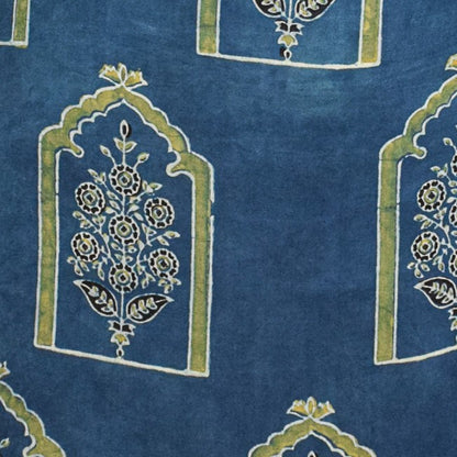 Ajrakh Modal Silk Natural Dye Hand Block Print Unstitched Kurta Fabric  2.50 Mtr Length   -  SKU : AI17101Z