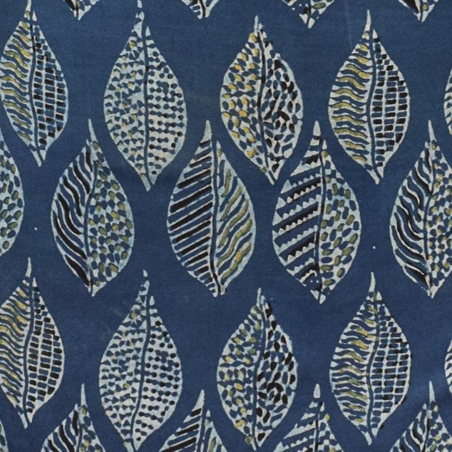 Ajrakh Modal Silk Natural Dye Hand Block Print Unstitched Kurta Fabric   3.00 Mtr Length  -  SKU : AI17102R