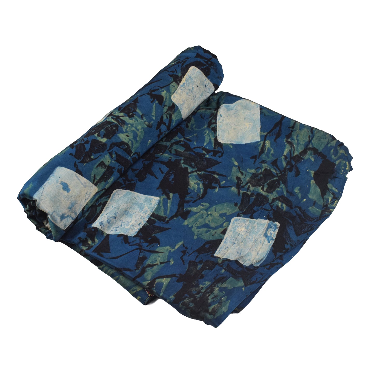 Ajrakh Modal Silk Natural Dye Hand Block Print Unstitched Kurta Fabric  2.50 Mtr Length   -  SKU : AI20101W
