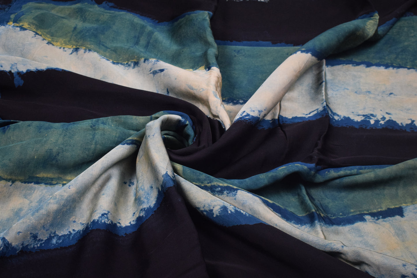 Ajrakh Modal Silk Natural Dye Hand Block Print Unstitched Kurta Fabric   3.00 Mtr Length  -  SKU : AI20102O
