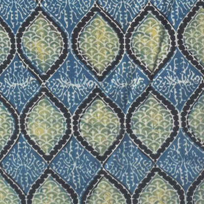 Ajrakh Modal Silk Natural Dye Hand Block Print Unstitched Kurta Fabric   3 Mtr  Length  -  SKU : AI22502O