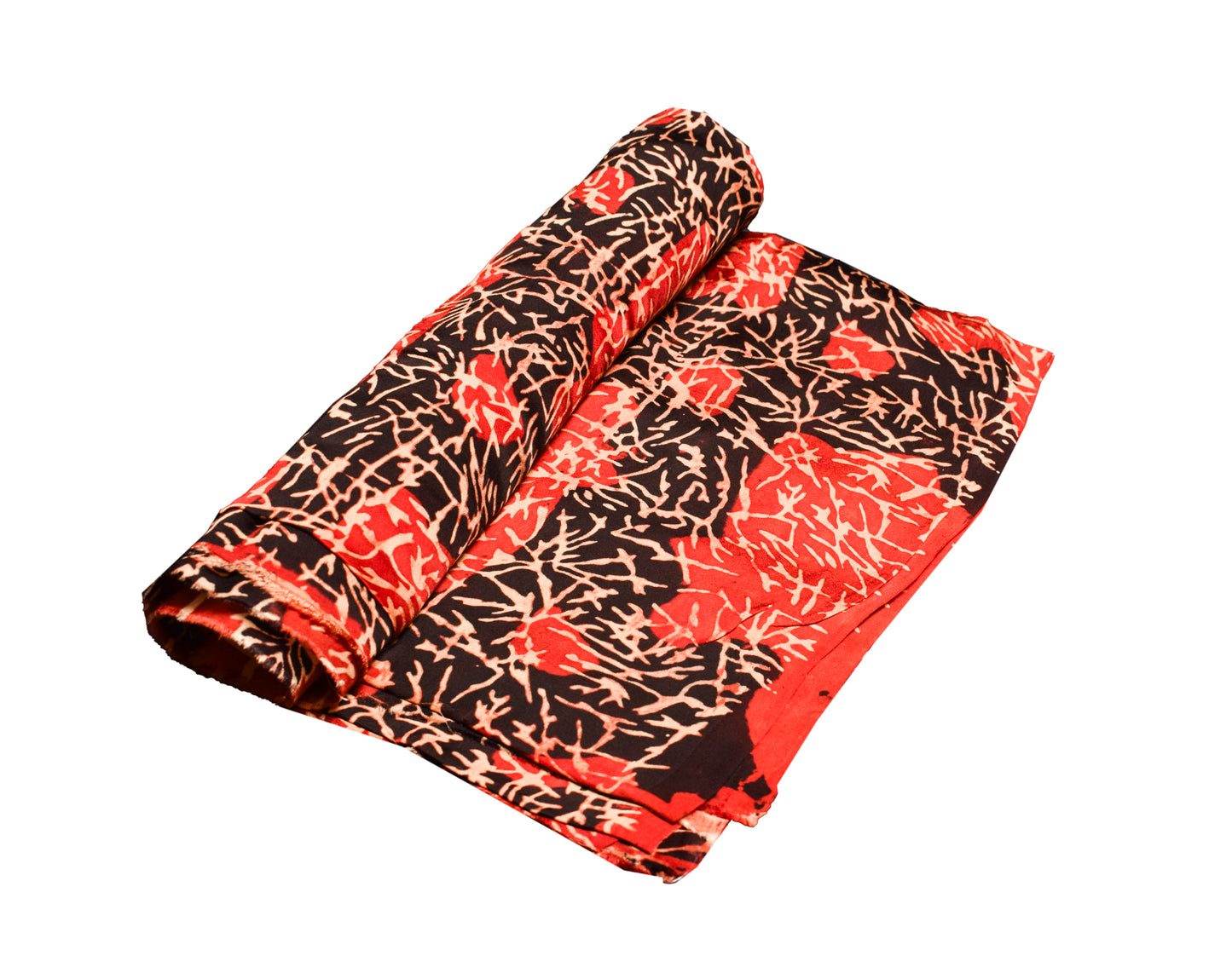 Ajrakh Modal Silk Natural Dye Hand Block Print Fabric    2.5 Mtr  Length  -  SKU : ID21902P