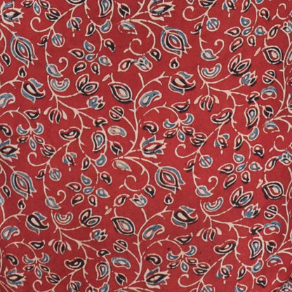 Ajrakh Modal Silk Natural Dye Hand Block Print Unstitched Kurta Fabric  2.50 Mtr Length   -  SKU : AI17101O
