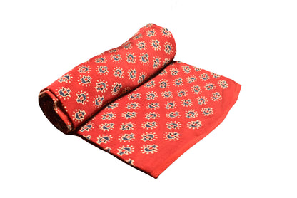 Ajrakh Modal Silk Natural Dye Hand Block Print Unstitched Kurta Fabric    2.5 Mtr  Length  -  SKU : ID24B01J