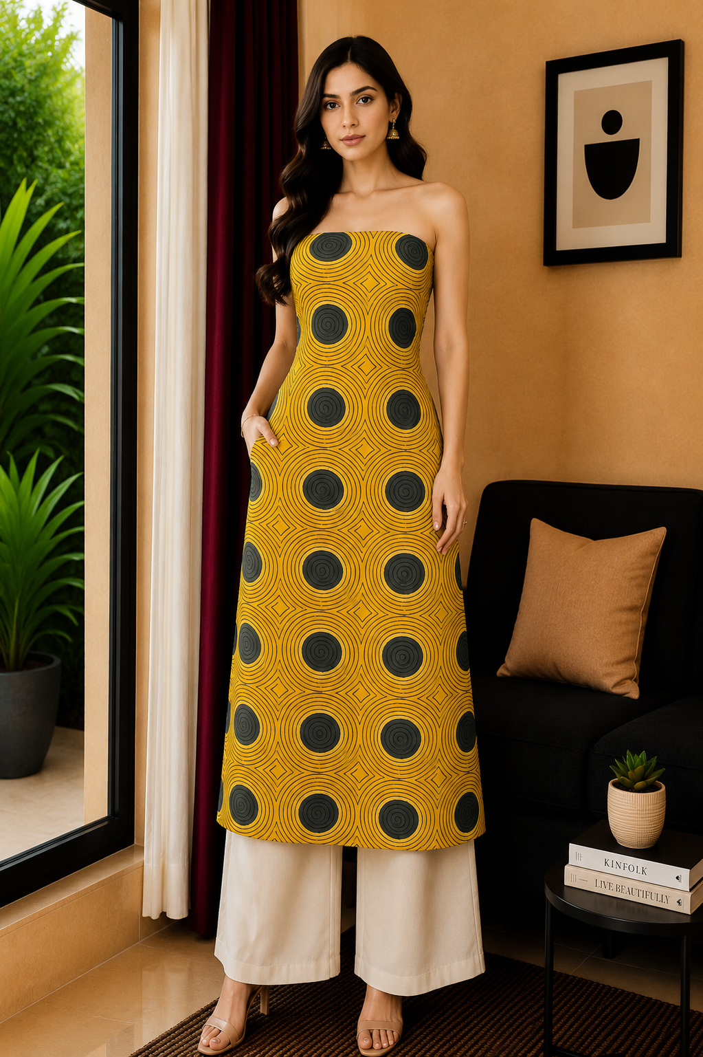 Ajrakh Modal Silk Natural Dye Hand Block Print Unstitched Kurta Fabric  Mtr Length  2.5 Mtr  Length  -  SKU : AI06401G