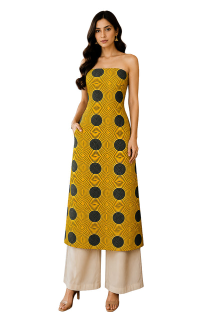 Ajrakh Modal Silk Natural Dye Hand Block Print Unstitched Kurta Fabric  Mtr Length  3 Mtr  Length  -  SKU : AI06402G