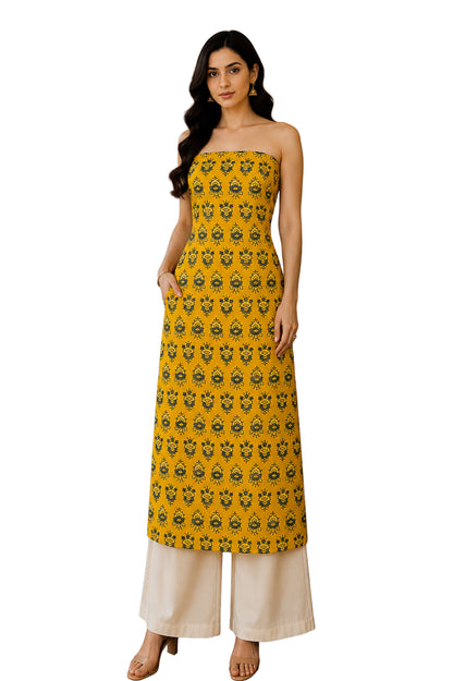 Ajrakh Modal Silk Natural Dye Hand Block Print Unstitched Kurta Fabric  Mtr Length  3 Mtr  Length  -  SKU : AI06402O