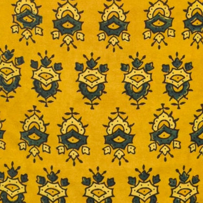 Ajrakh Modal Silk Natural Dye Hand Block Print Unstitched Kurta Fabric  Mtr Length  3 Mtr  Length  -  SKU : AI06402O