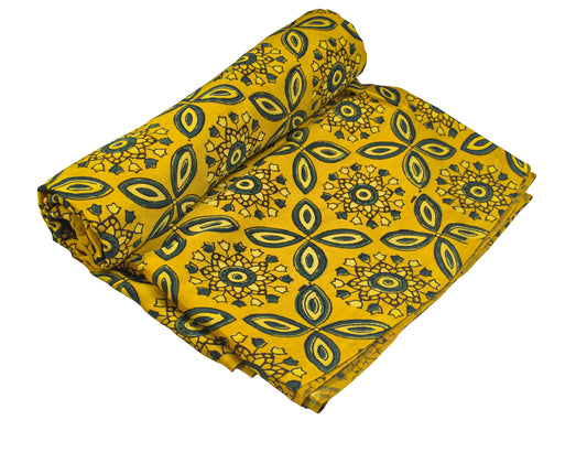 Ajrakh Modal Silk Natural Dye Hand Block Print Unstitched Kurta Fabric  Mtr Length  3 Mtr  Length  -  SKU : AI0640BE