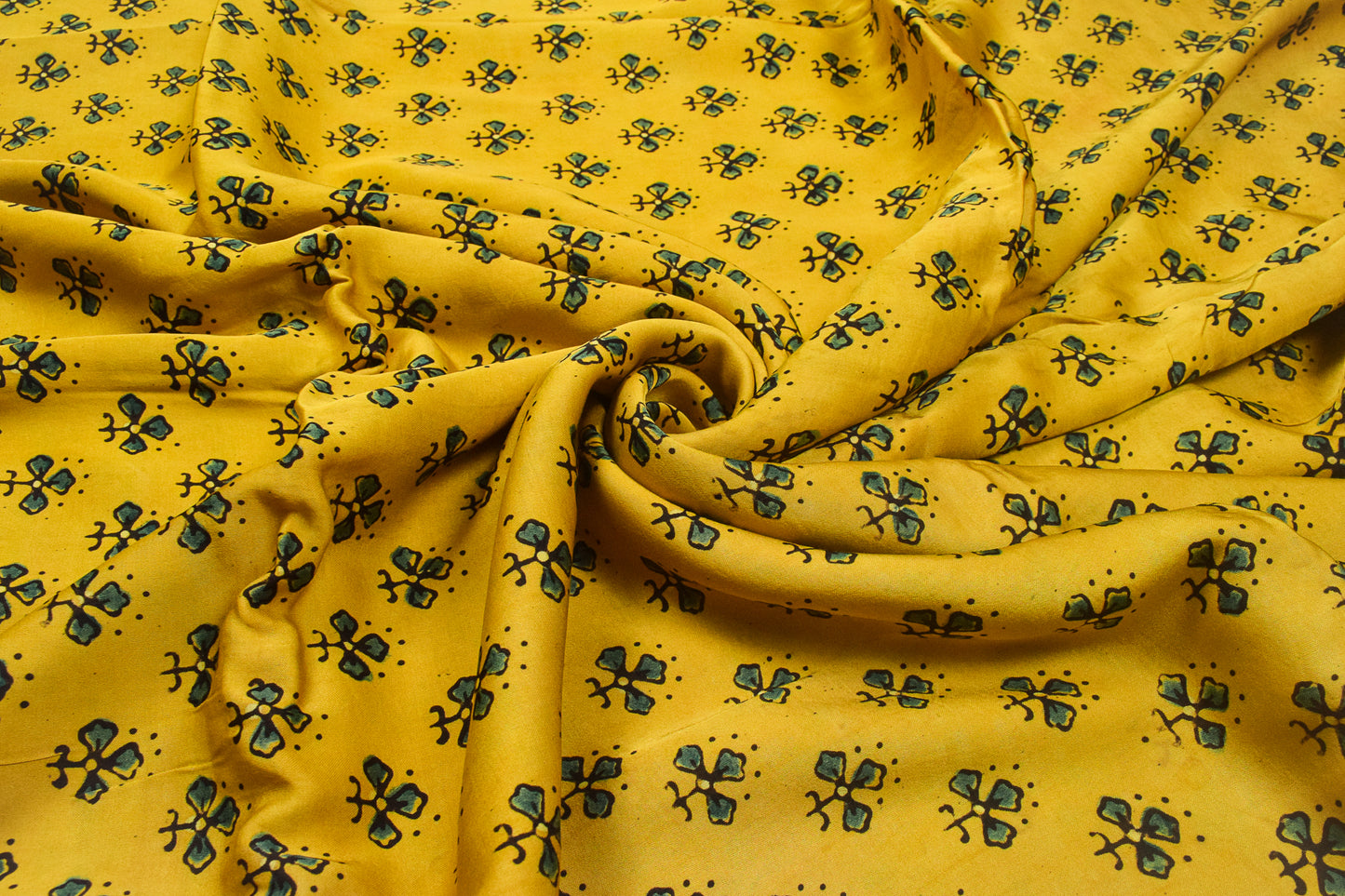 Ajrakh Modal Silk Natural Dye Hand Block Print Unstitched Kurta Fabric   3.00 Mtr Length  -  SKU : AI17102A