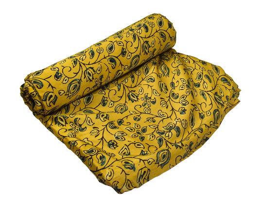 Ajrakh Modal Silk Natural Dye Hand Block Print Unstitched Kurta Fabric   3.00 Mtr Length  -  SKU : AI17102I