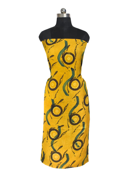 Ajrakh Modal Silk Natural Dye Hand Block Print Unstitched Kurta Fabric   3.00 Mtr Length  -  SKU : AI20102H