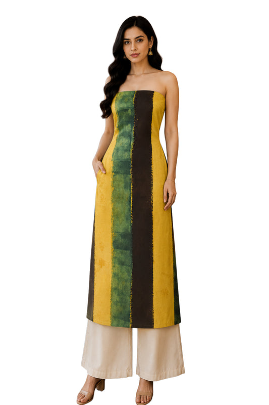Ajrakh Modal Silk Natural Dye Hand Block Print Unstitched Kurta Fabric   3.00 Mtr Length  -  SKU : AI20102P