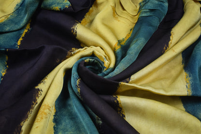 Ajrakh Modal Silk Natural Dye Hand Block Print Unstitched Kurta Fabric   3.00 Mtr Length  -  SKU : AI20102P