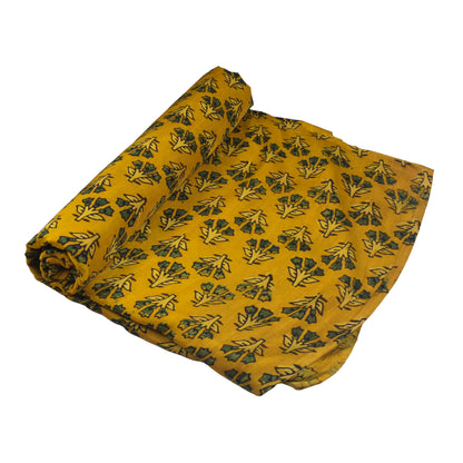 Ajrakh Modal Silk Natural Dye Hand Block Print Unstitched Kurta Fabric   3.00 Mtr Length  -  SKU : AI30102G