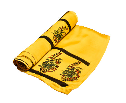 Ajrakh Modal Silk Natural Dye Hand Block Print Fabric    2.5 Mtr  Length  -  SKU : ID21902K
