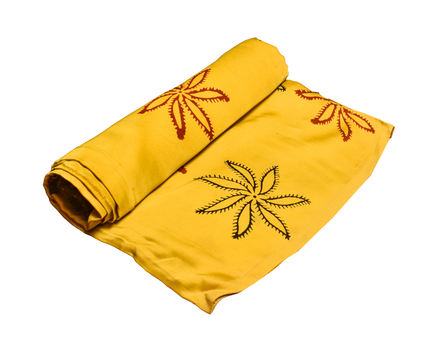 Ajrakh Modal Silk Natural Dye Hand Block Print Fabric    2.5 Mtr  Length  -  SKU : ID21902L