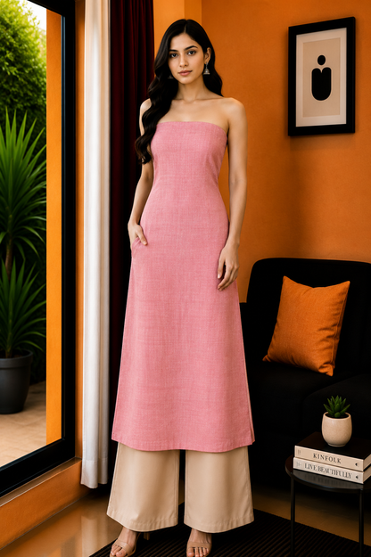 Plain Dyeing Kala Cotton Hand Woven Unstitched Kurta Fabric   3.0 Mtr  Length  -  SKU : DB08302C