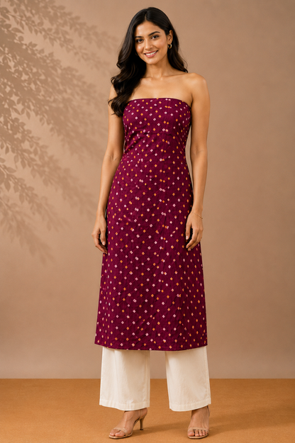 Bandhej [ Tie-Dye] Modal Silk Bandhej [ Tie-Dye] Unstitched Kurta Fabric  Mtr Length  2 Mtr  Length  -  SKU : MS16A01A