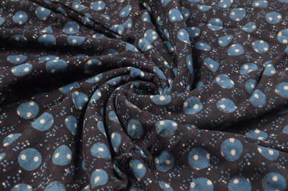 Ajrakh Kala Cotton Natural Dye Three Colour Print | 3 Kam | Hand Block Print Unstitched Kurta Fabric  2.50 Mtr  Length  -  SKU : DB31701B