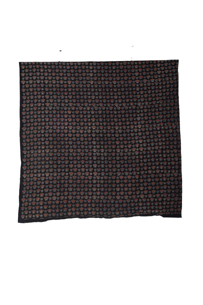 Ajrakh Kala Cotton Natural Dye Three Colour Print ( 3 Kam ) Hand Block Print Unstitched Kurta Fabric 2.4 Mtr  Length  -  SKU : DB16C01C