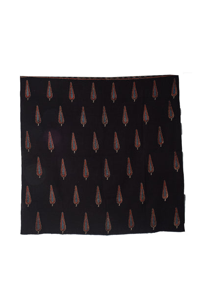 Ajrakh Kala Cotton Natural Dye Three Colour Print ( 3 Kam ) Hand Block Print Unstitched Kurta Fabric 2.4 Mtr  Length  -  SKU : DB16C01I