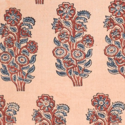 Ajrakh Kala Cotton Natural Dye Hand Block Print Unstitched Kurta Fabric    2.5 Mtr  Length  -  SKU : DB22B01A