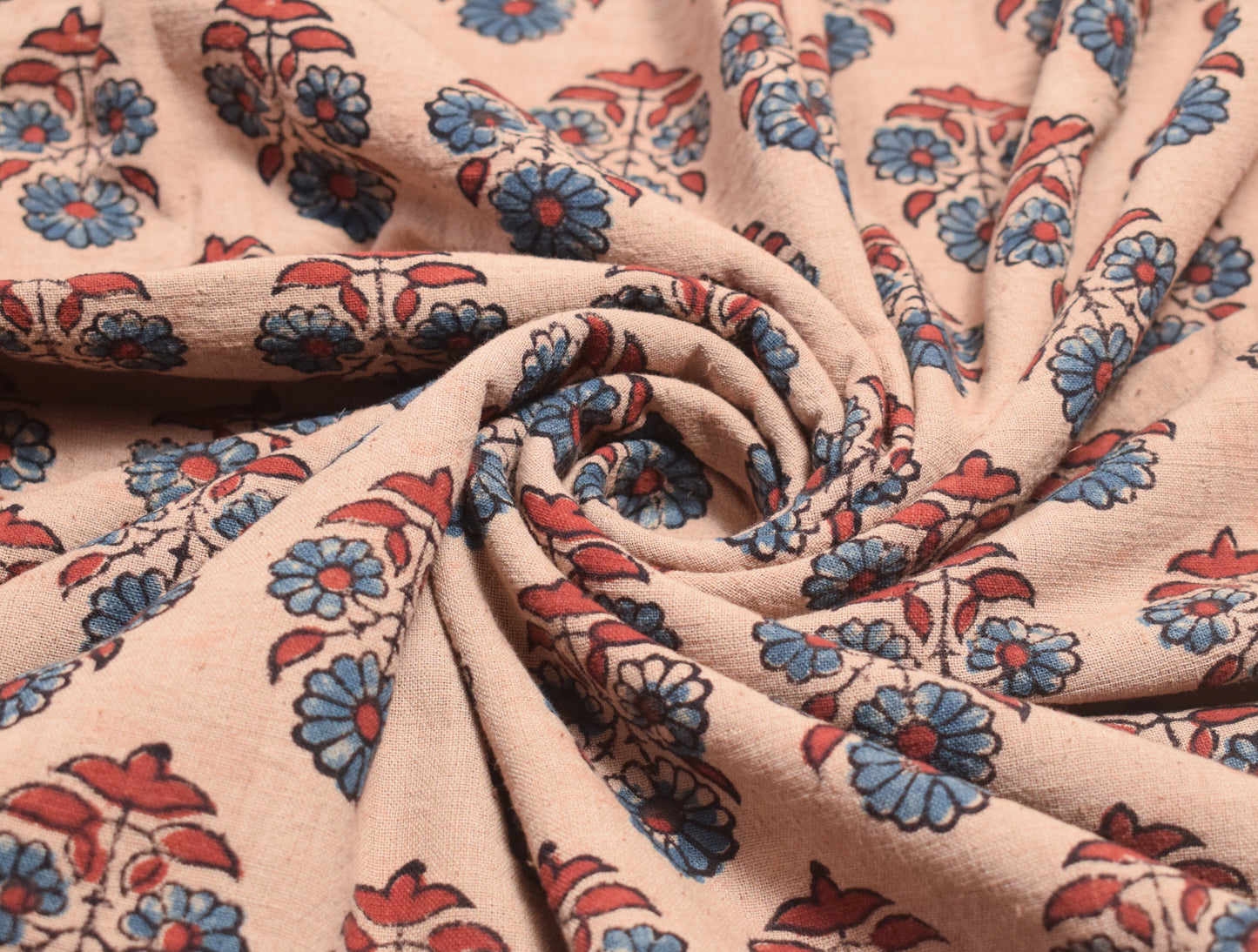 Ajrakh Kala Cotton Natural Dye Hand Block Print Unstitched Kurta Fabric    2.5 Mtr  Length  -  SKU : DB22B01B