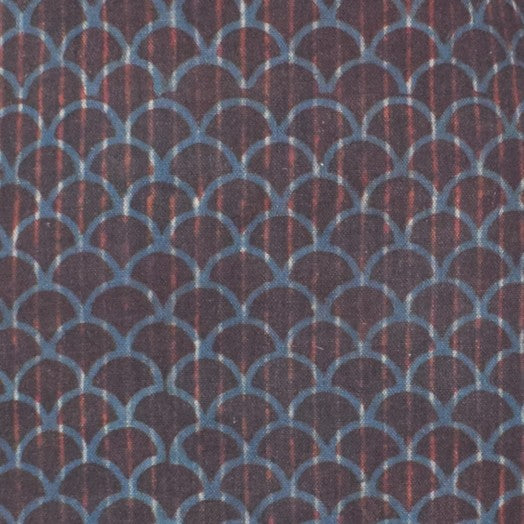 Ajrakh Kala Cotton Natural Dye Three Colour Print | 3 Kam | Hand Block Print Unstitched Kurta Fabric  1.65 Mtr  Length  -  SKU : DB09901D