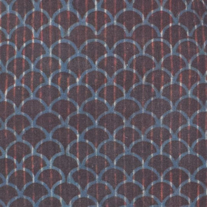 Ajrakh Kala Cotton Natural Dye Three Colour Print | 3 Kam | Hand Block Print Unstitched Kurta Fabric  1.65 Mtr  Length  -  SKU : DB09901D